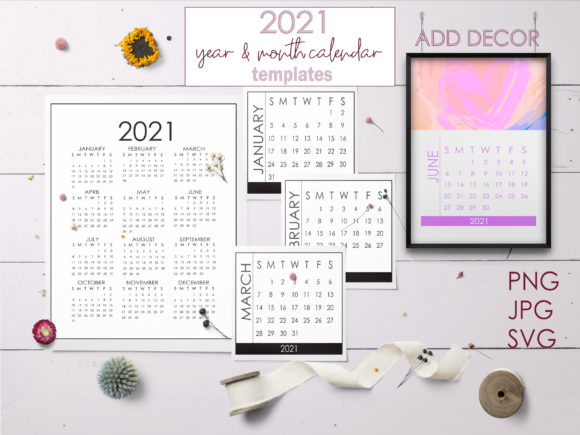 2021 Calendar Templates Minimalist: A Versatile Graphic Design Freebie