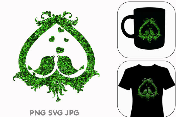 Birds Love Valentine’s Day Green Heart: A Versatile Graphic Design Freebie