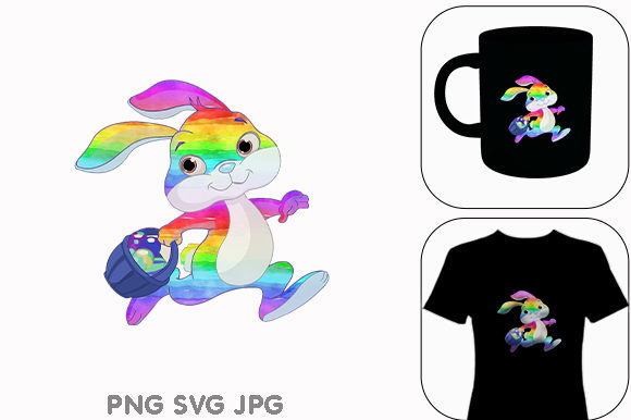 Bunny Rabbit LGBT Equality Easter Eggs: A Vibrant Graphic Design Freebie for Content Creators
