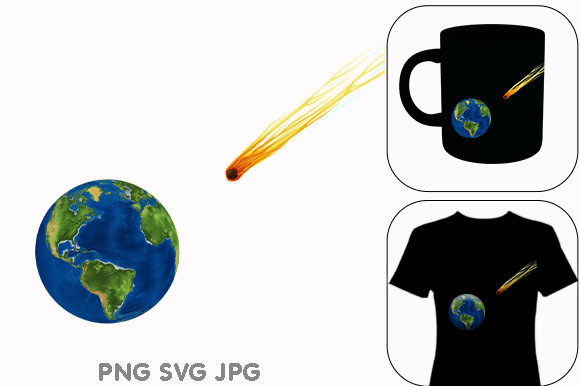 Earth Meteor Globe Fire, Galaxy Star: A Stellar Graphic Design Freebie