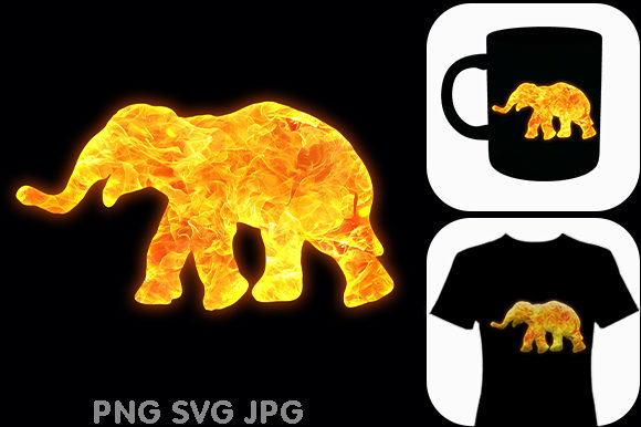 Fire Elephant African Animal Graphic: A Freebie for Bold Handmade Creations