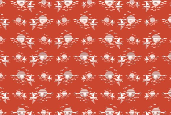 Fishing Boat with Sunset Pattern Theme – A Versatile Graphic for Crafts and Graphics