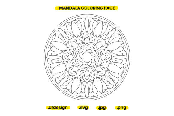 Mandala Coloring Page Design 34: A Versatile Graphic for Creative Branding