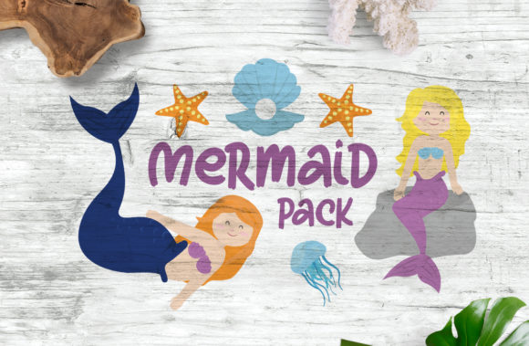 Mermaid Pack: A Graphic Design Asset for Under the Sea Crafts