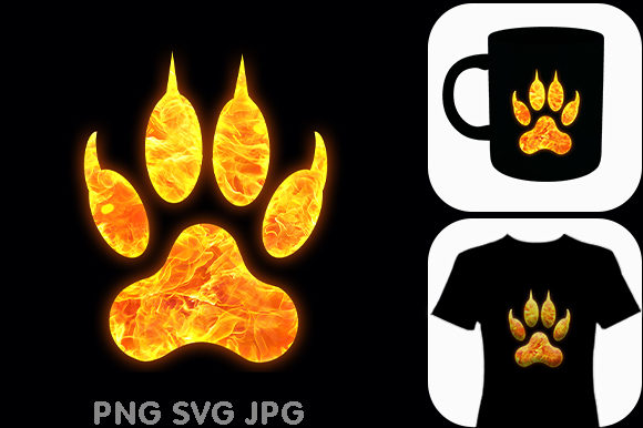 Paw Pet, Dog Cats Wolf Fire Footprint: A Versatile Graphic Design Freebie for Creative Sellers