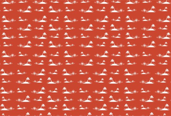 Small Island with Sunset Pattern Theme for Crafts and Graphics