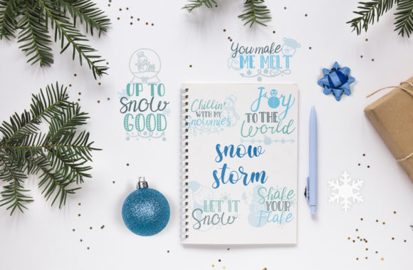 Welcome Winter with Snow Storm Quotes Graphics for Crafts